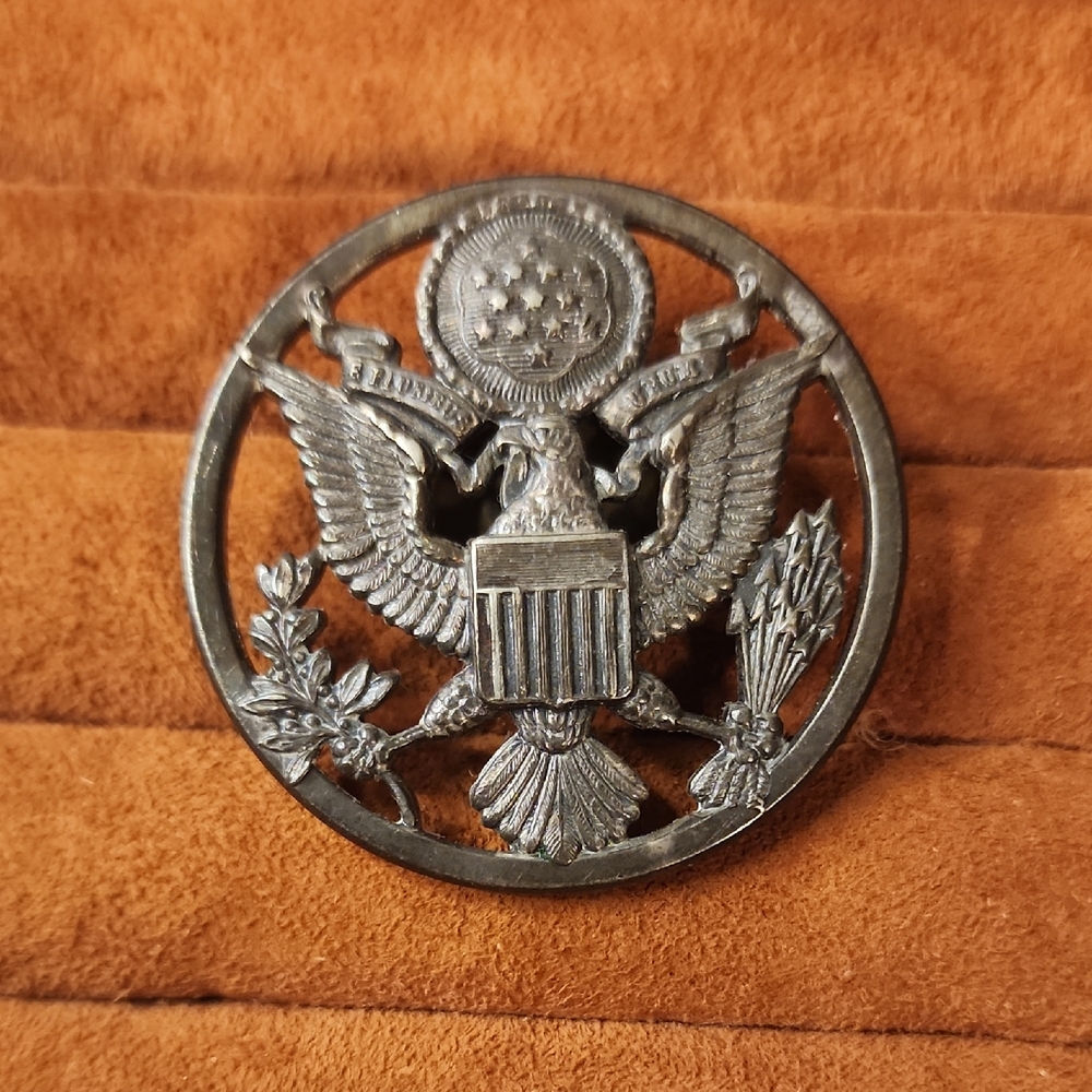 USN Silver Eagle Emblem | Screw Back | Vintage